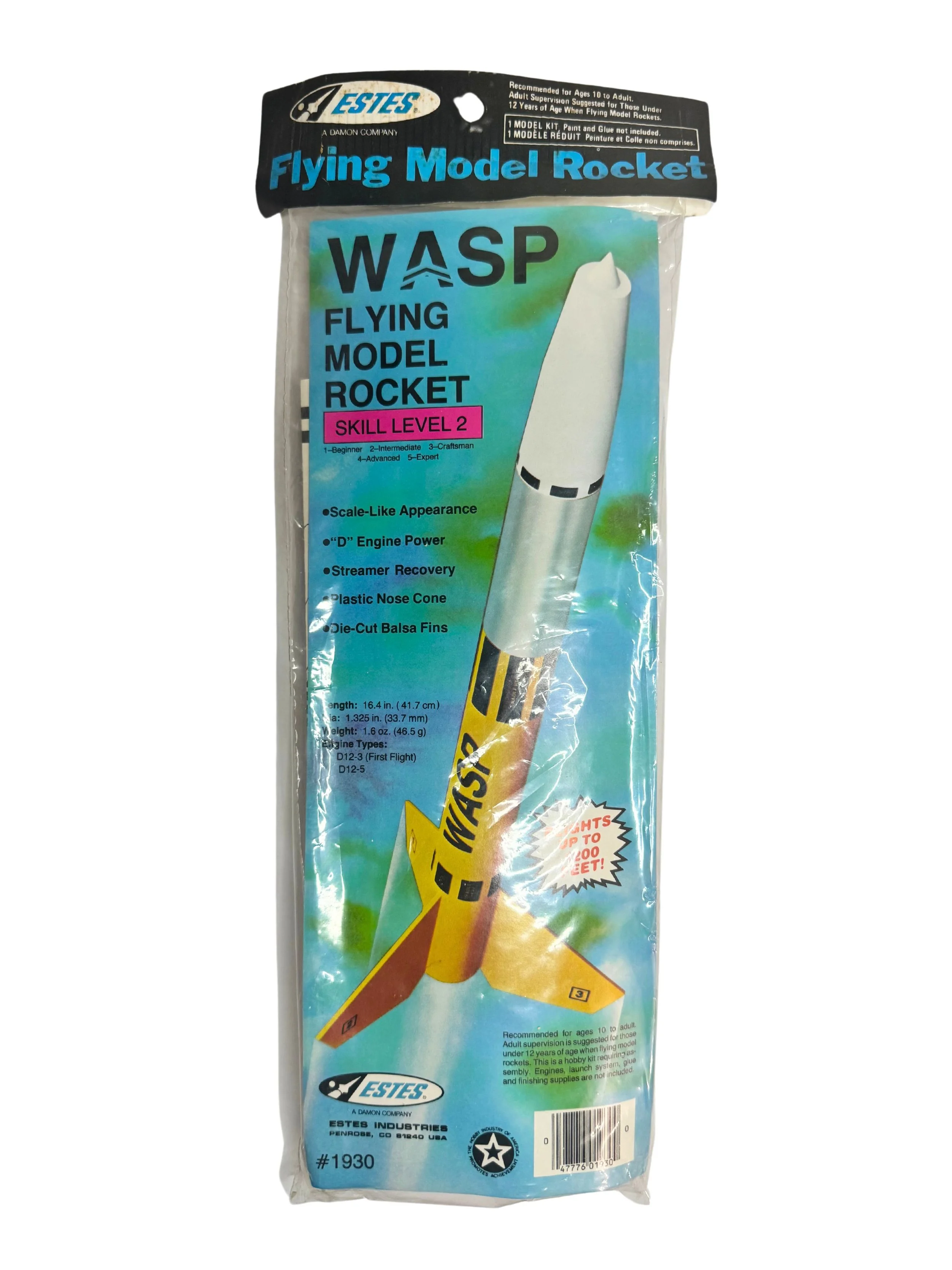 Buy Estes Wasp Flying Model Rocket Kit - #1930 — Launch Lab Rocketry